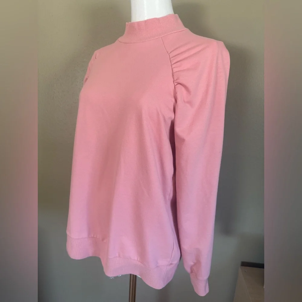 Michael Kors Pink Women's Long Sleeve Mock Turtleneck Top Medium